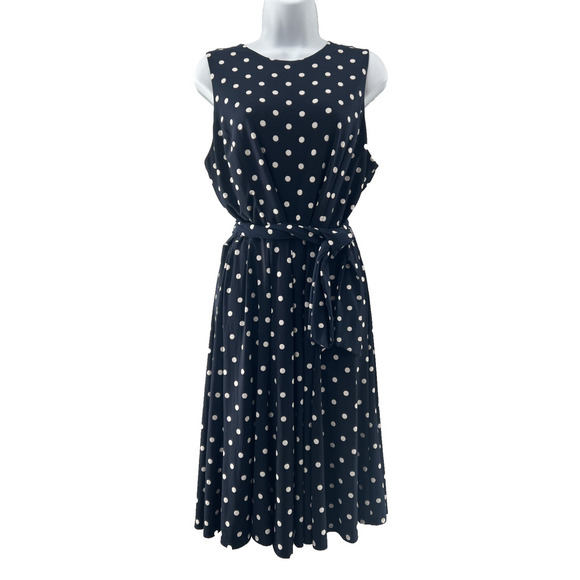 Lauren Ralph Lauren Dresses & Skirts - Lauren by Ralph Lauren Women's Blue & White Polkadot Fit & Flare Dress Size 14